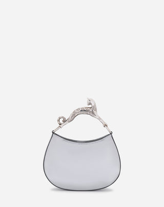 SMALL METALLIC LEATHER HOBO CAT BAG