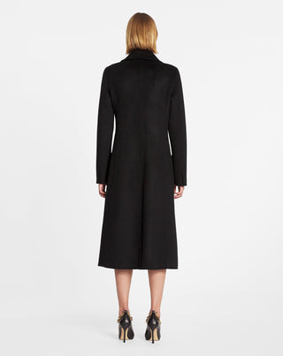 LONG COAT IN DOUBLE-FACED CASHMERE, BLACK