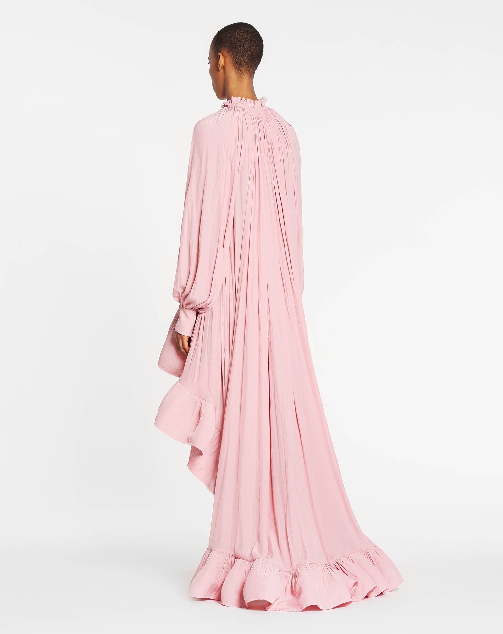 PINK ASYMMETRICAL CHARMEUSE DRESS