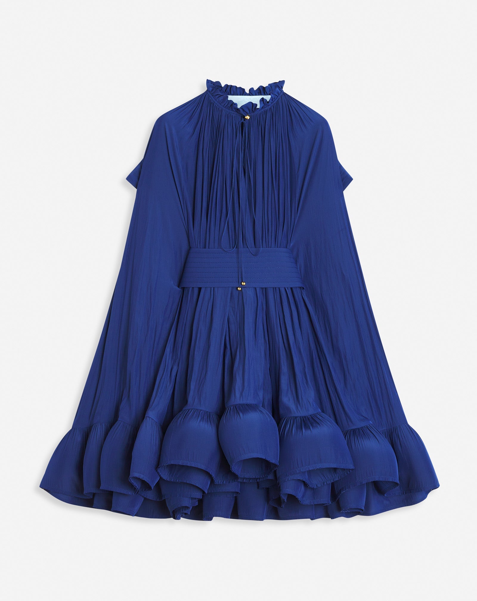 ROBE COURTE EN CHARMEUSE BLEU